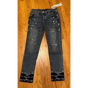 Men’s Purple Brand | Paint splatter slim leg | NWT